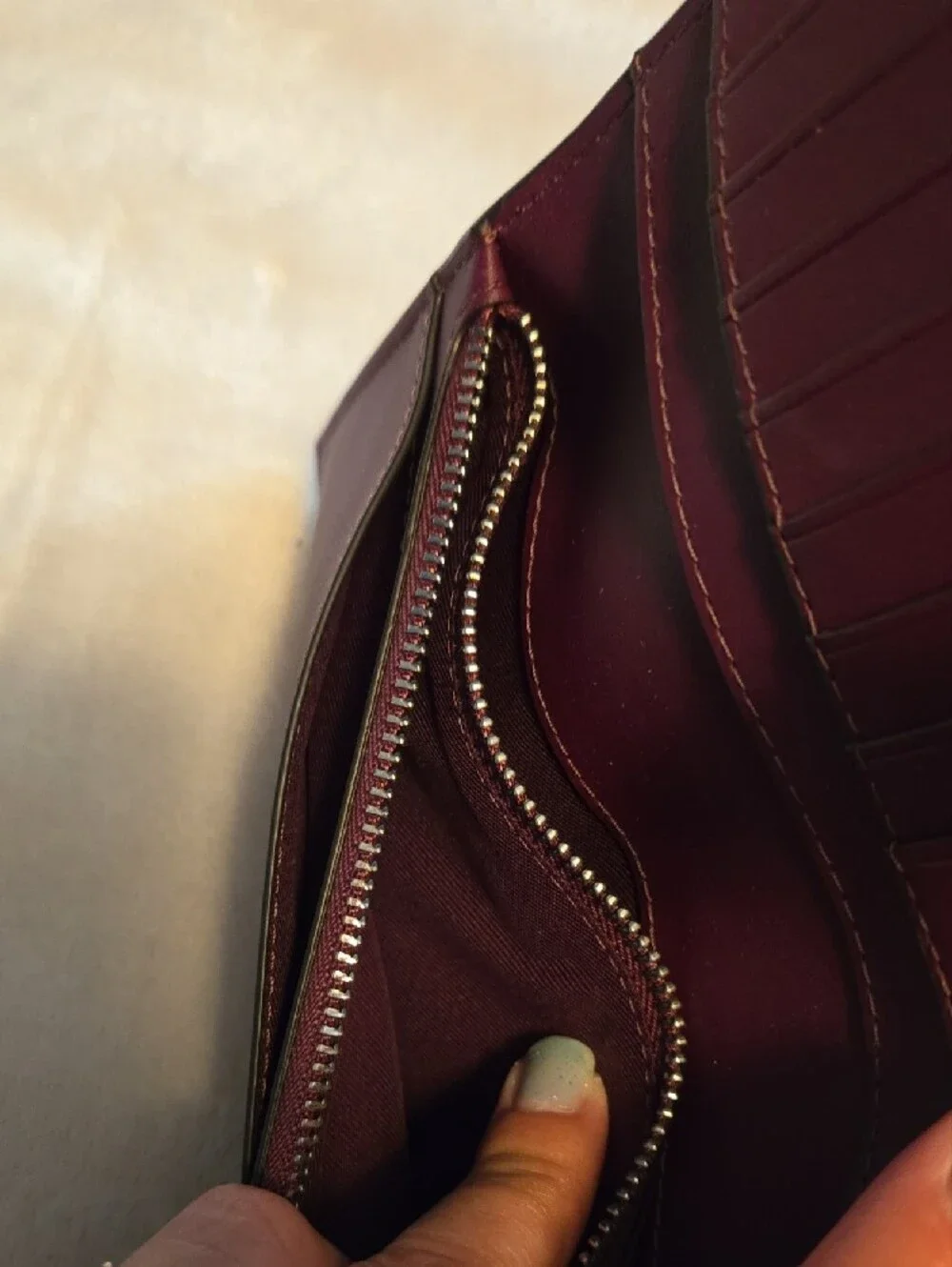 kate spade Plum Pebbled Leather Snap Wallet